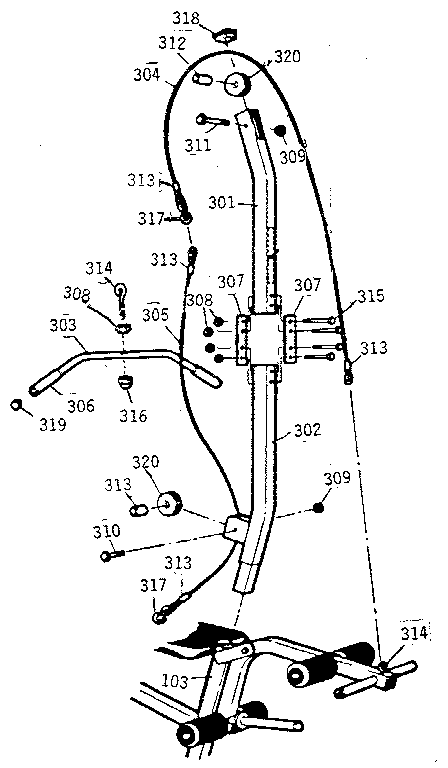 Weider C103 mast assembly diagram