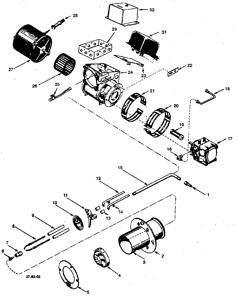 ICP NUOD084DF03 burner assembly diagram