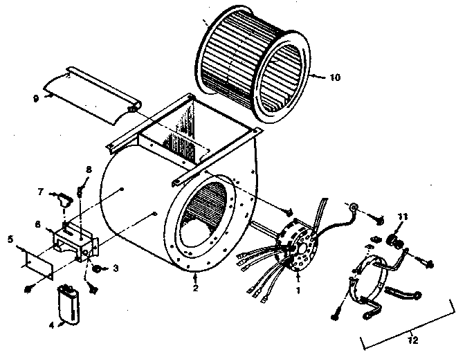 ICP NUOD084DF03 blower assembly diagram