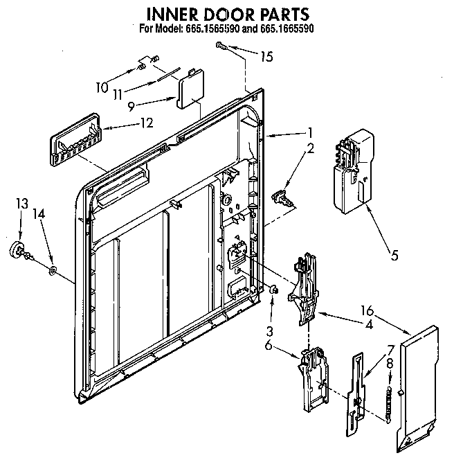Kenmore 6651665590 inner door diagram