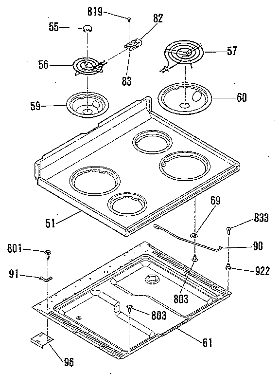 Kenmore 9119249182 main top section diagram