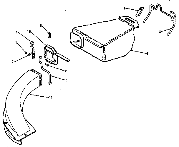 Lawn-Boy 680543 rear grass catcher group diagram