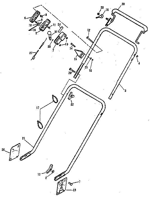 Lawn-Boy 680543 handle group diagram