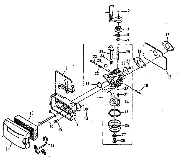 Lawn-Boy 680543 carburetor group diagram