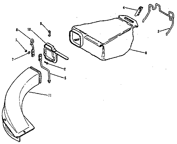Lawn-Boy 680544 rear grass catcher group diagram
