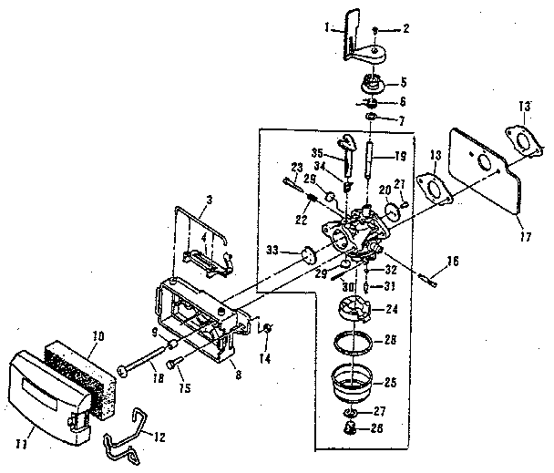 Lawn-Boy 680544 carburetor group diagram