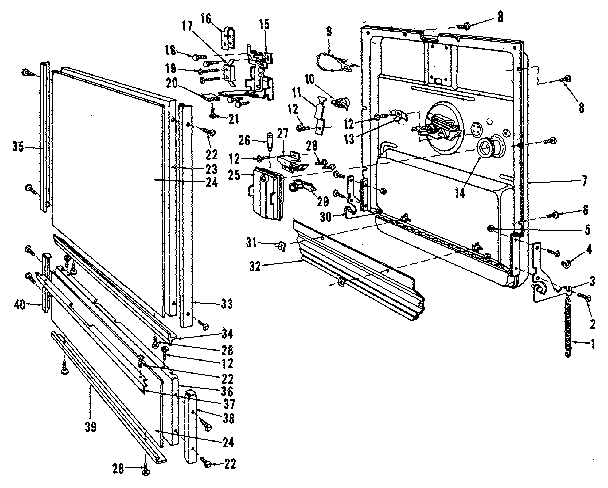 Kenmore 5871558590 door details diagram