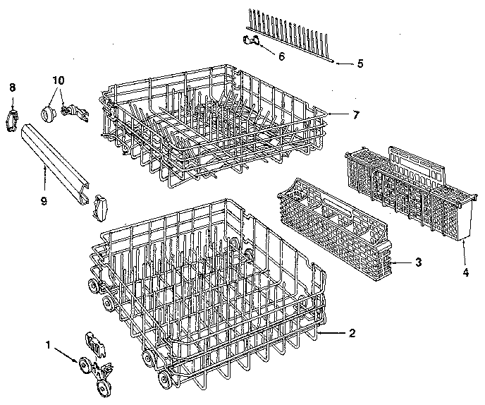 Kenmore 5871558590 rack details diagram