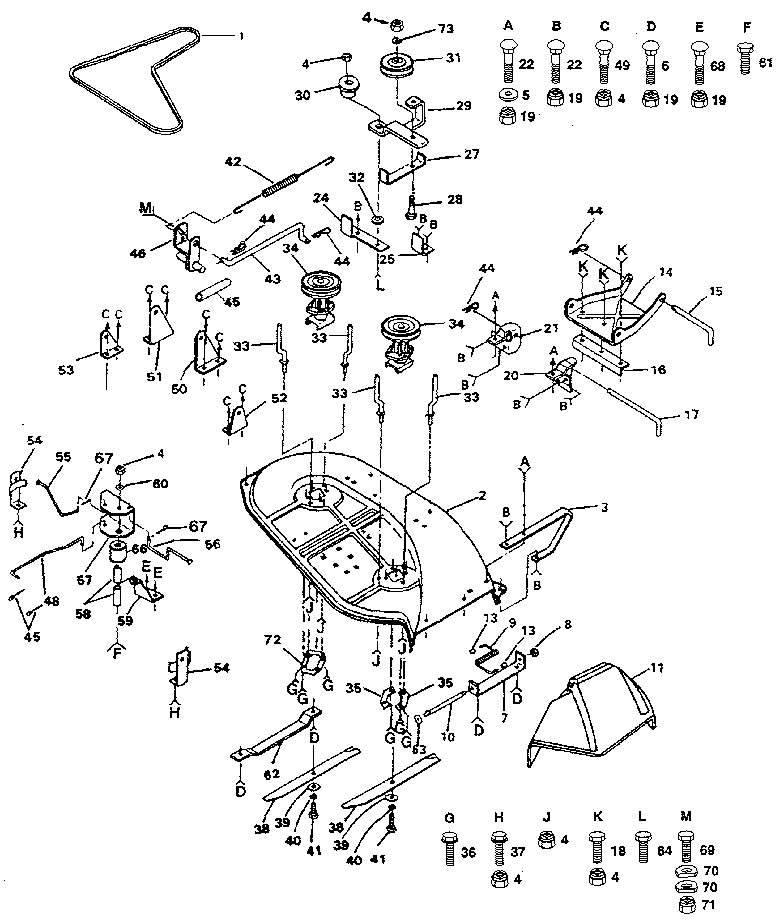 Craftsman 917257350 38" mower diagram