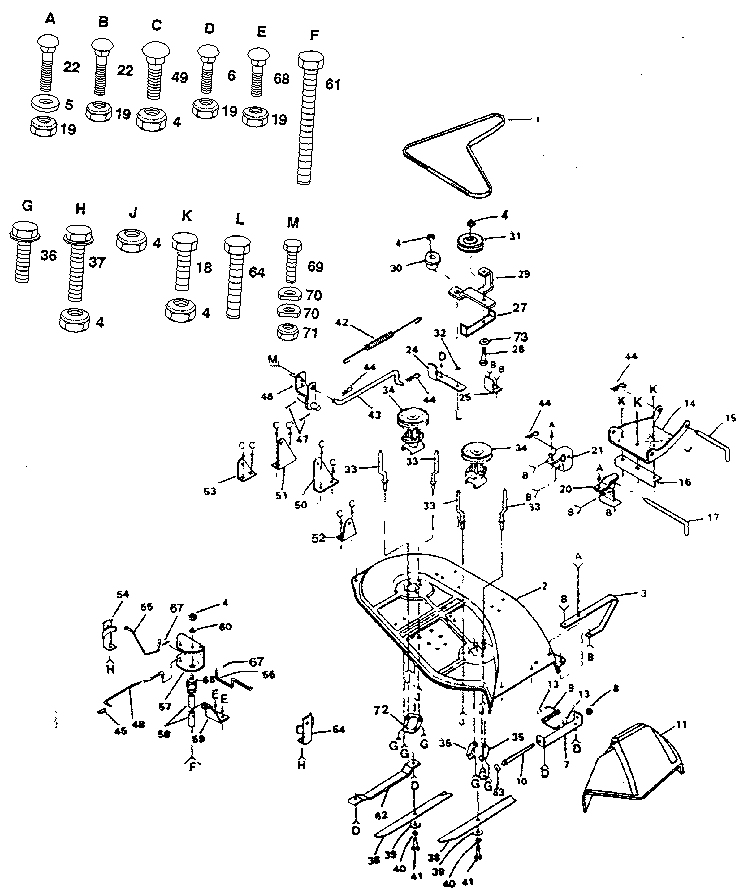 Craftsman 917257470 38" mower diagram