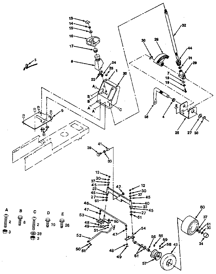 Craftsman 917255520 steering and front axle diagram