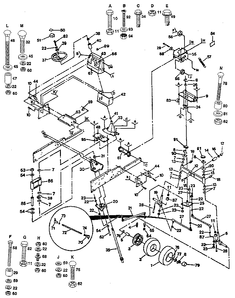 Craftsman 917255930 steering assembly diagram