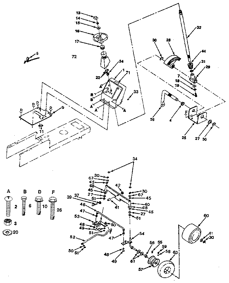 Craftsman 917255510 steering and front axle diagram