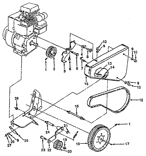 Craftsman 917298330 belt guard and pulley assembly diagram