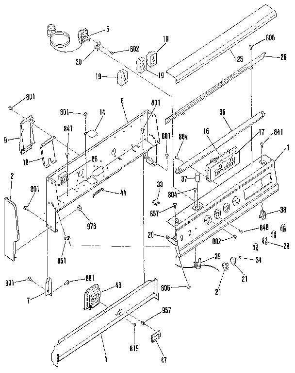 Kenmore 9119399582 backguard section diagram