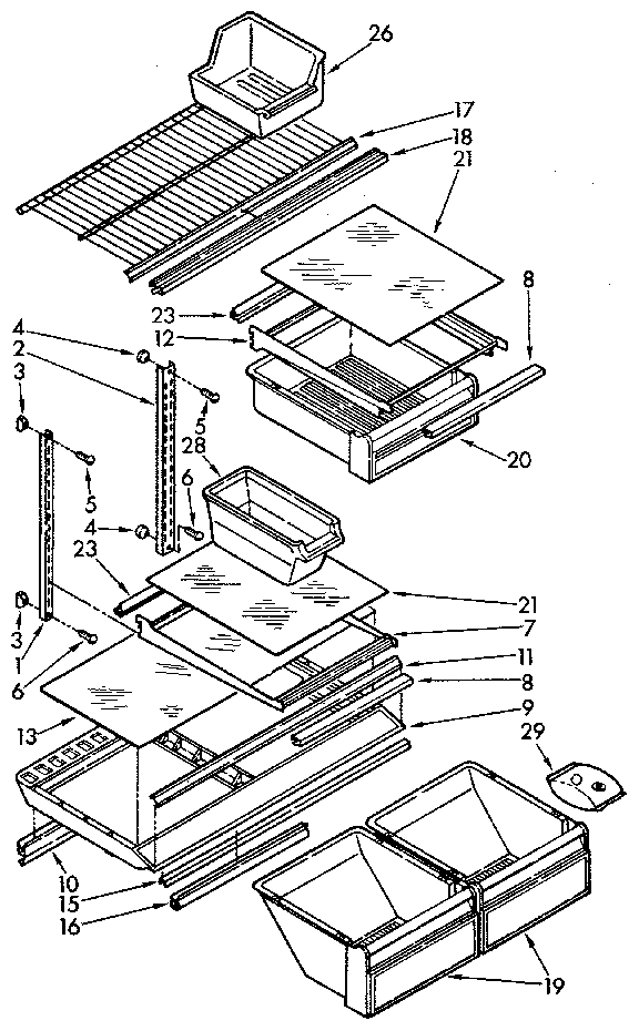 Kenmore 1069710611 shelf diagram