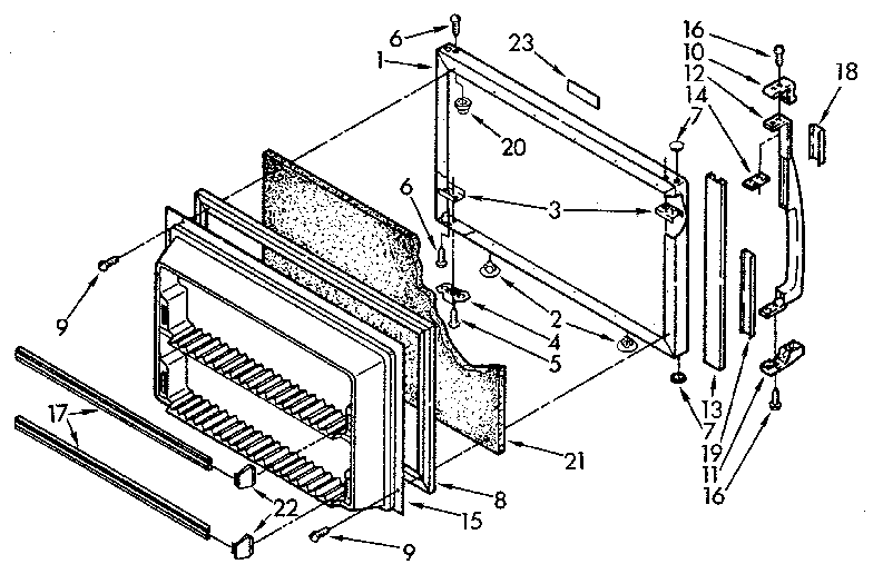 Kenmore 1069710611 freezer door diagram