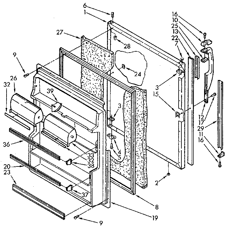 Kenmore 1069710611 refrigerator door diagram