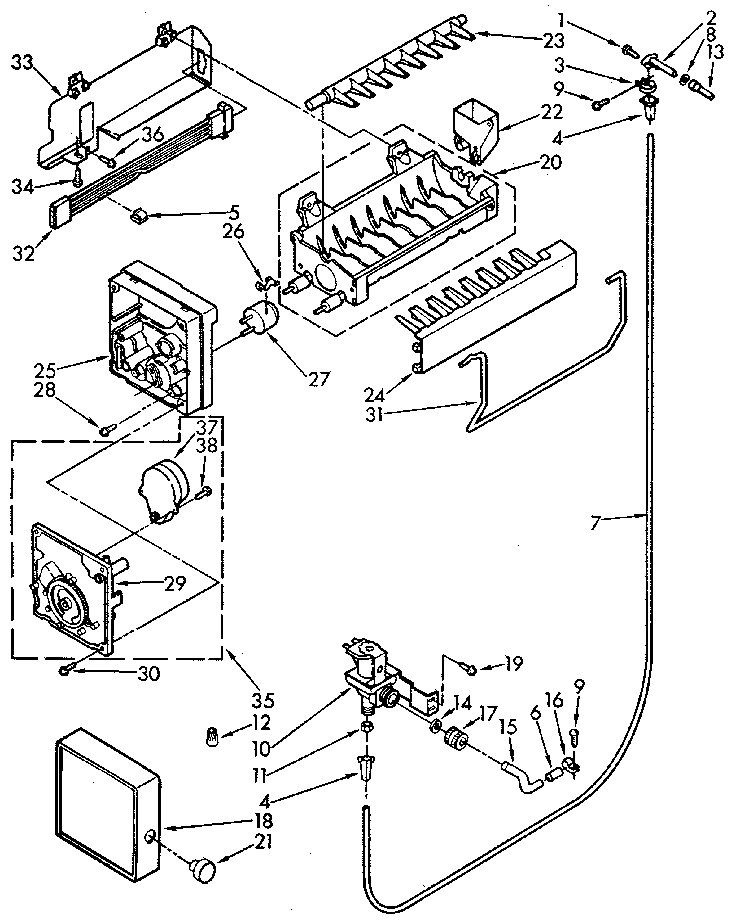 Kenmore 1069710611 icemaker diagram
