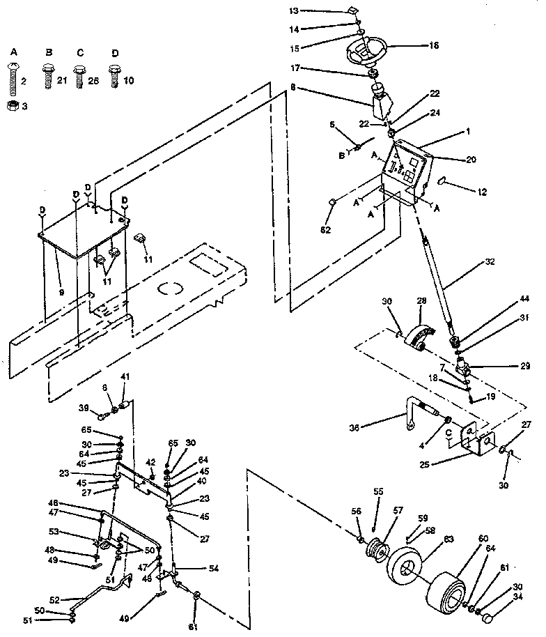 Craftsman 917257360 steering and front axle diagram