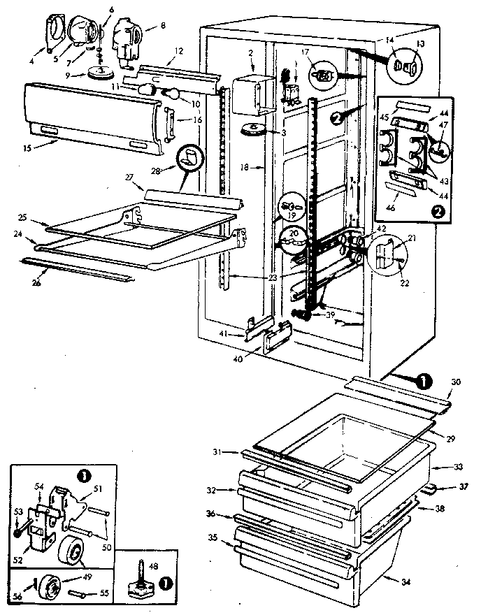 Jenn-Air JRSI205B/M9Q05B fresh food compartment diagram