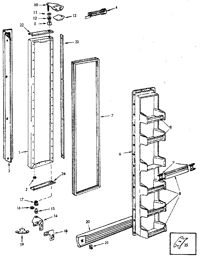 Jenn-Air JRSI205B/M9Q05B freezer door diagram