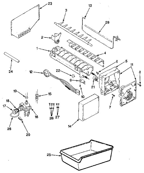 Jenn-Air JRSI205B/M9Q05B ice maker section diagram