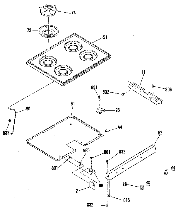Kenmore 9117389181 main top section diagram
