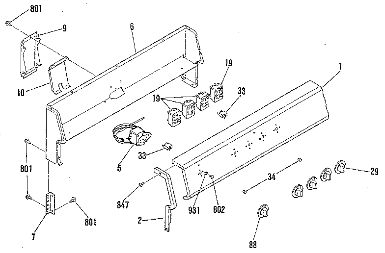 Kenmore 9116248813 backguard section diagram