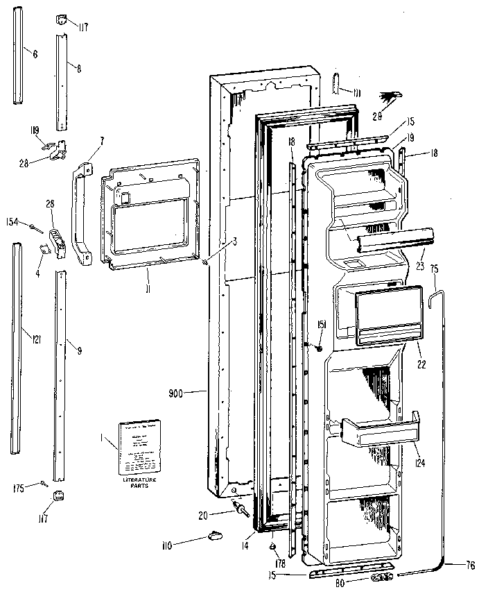 Kenmore 3639517710 freezer door diagram