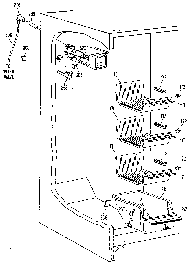 Kenmore 3639517710 freezer section diagram