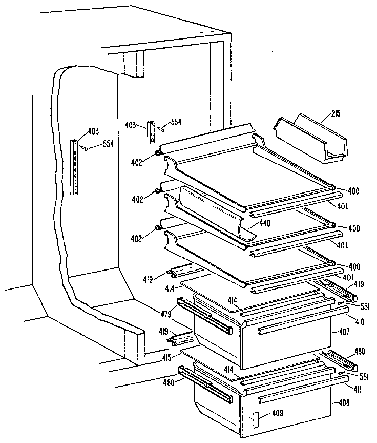 Kenmore 3639517710 fresh food section diagram
