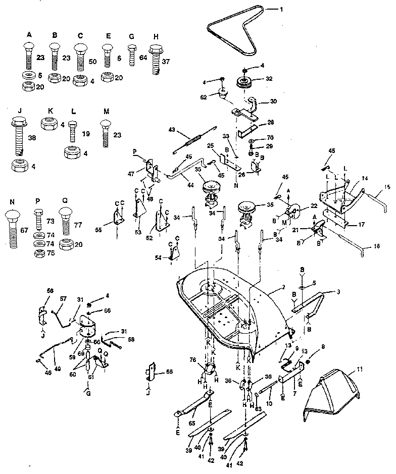 Craftsman 917257480 38" mower diagram