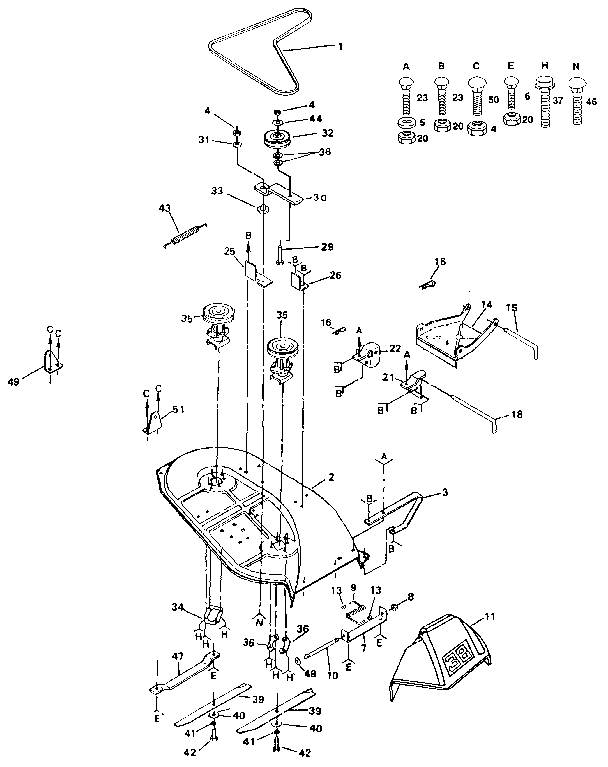 Craftsman 917255551 38" mower diagram