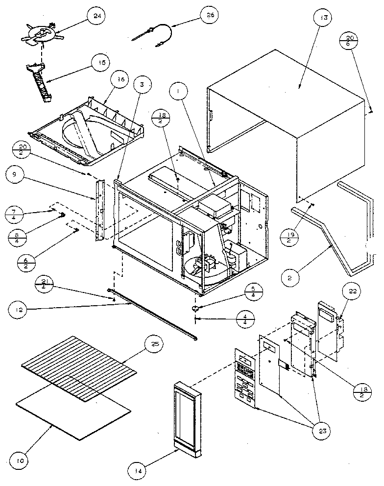 Amana RG358P control and cavity diagram