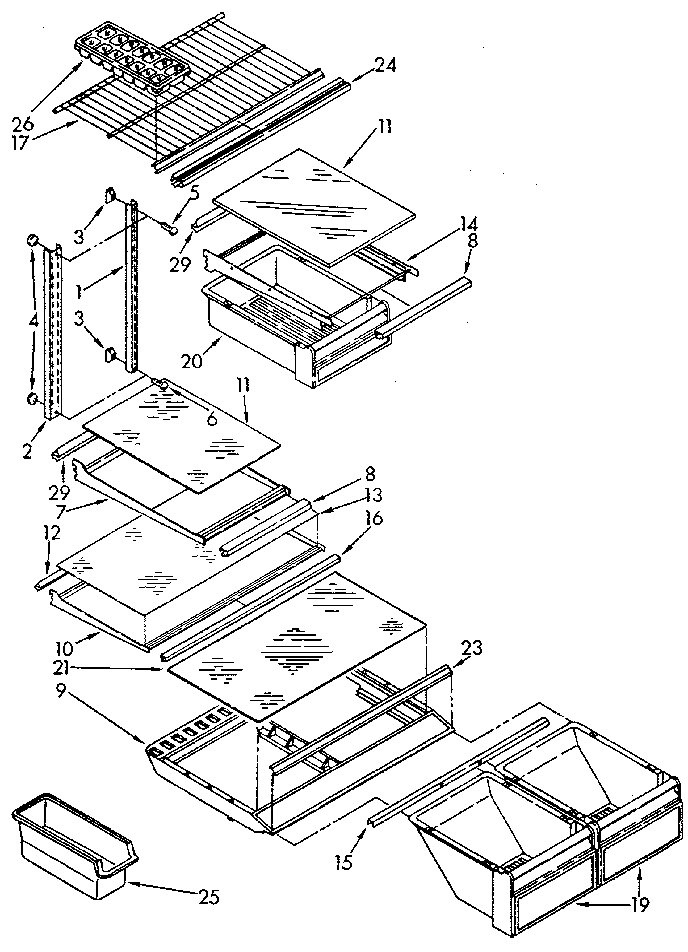 Kenmore 1069618510 shelf diagram
