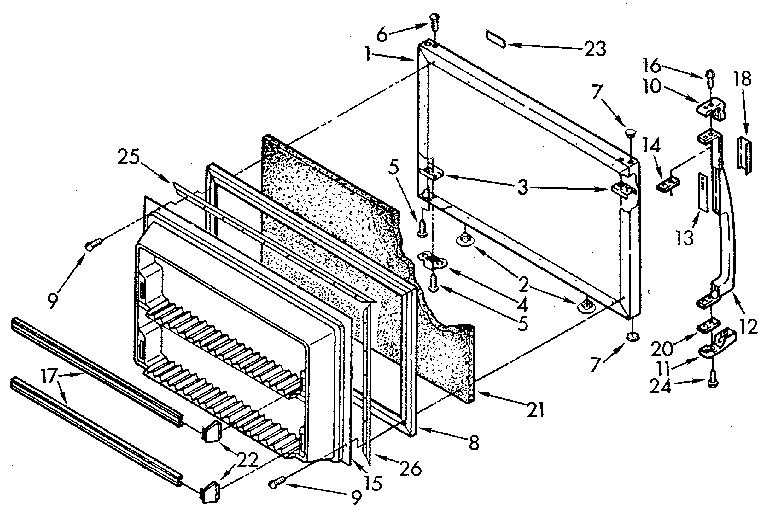 Kenmore 1069618510 freezer door diagram