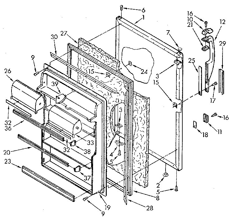 Kenmore 1069618510 refrigerator door diagram