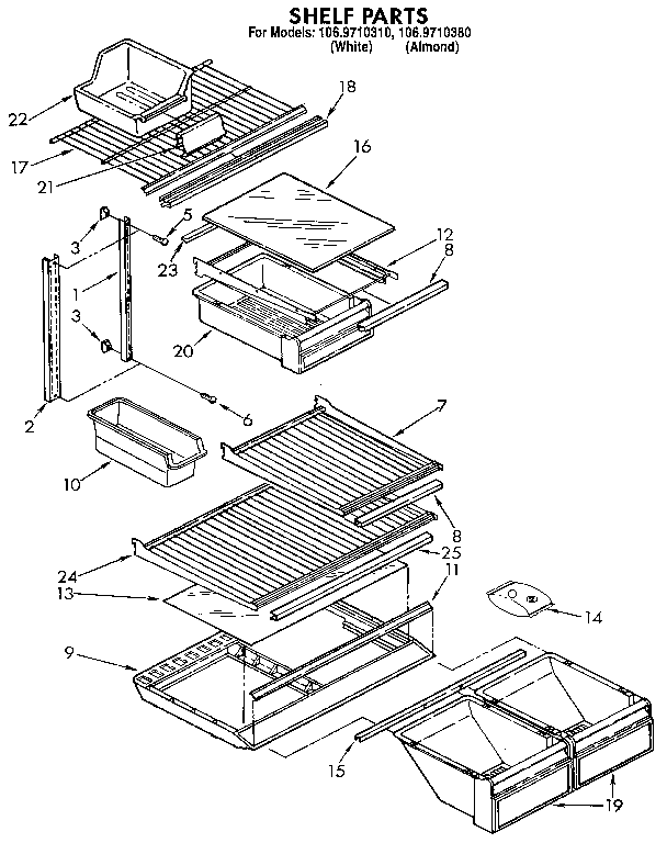Kenmore 1069710380 shelf diagram