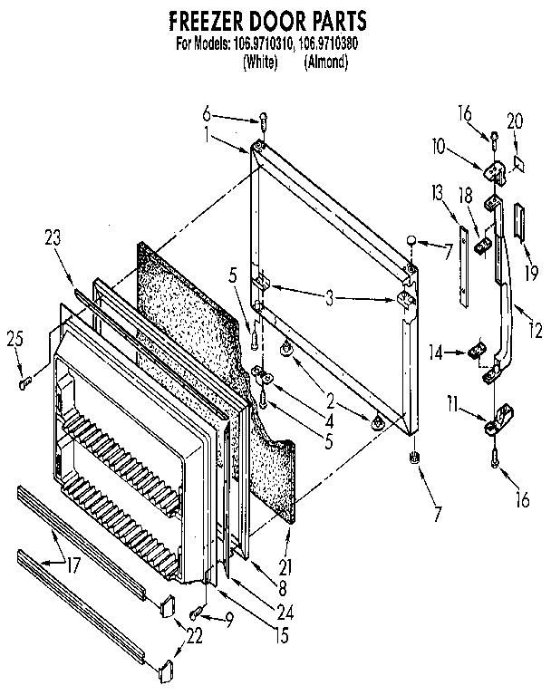 Kenmore 1069710380 freezer door diagram