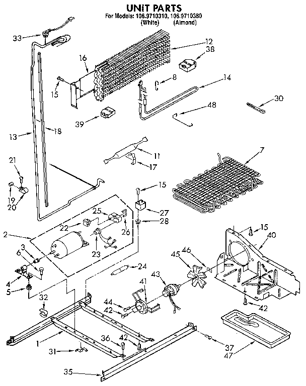 Kenmore 1069710380 unit diagram