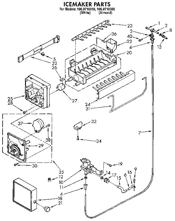 Kenmore 1069710380 icemaker diagram