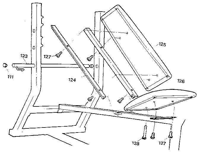 Weider D621 backrest & seat assembly diagram