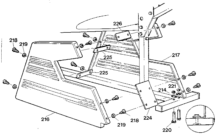Weider D621 side shroud assembly diagram