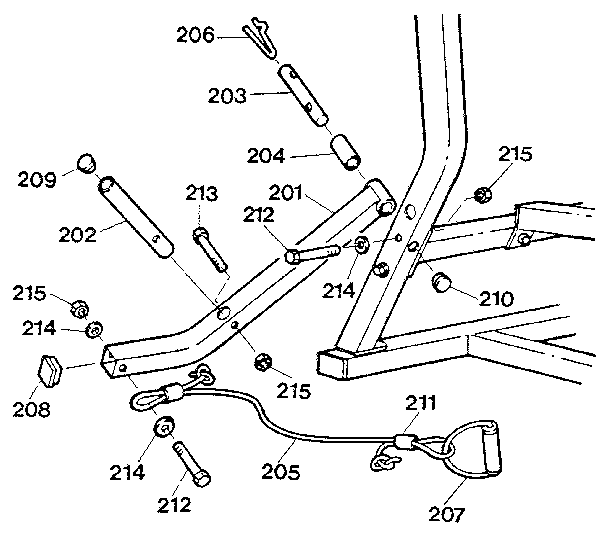 Weider D621 butterfly arm assembly diagram