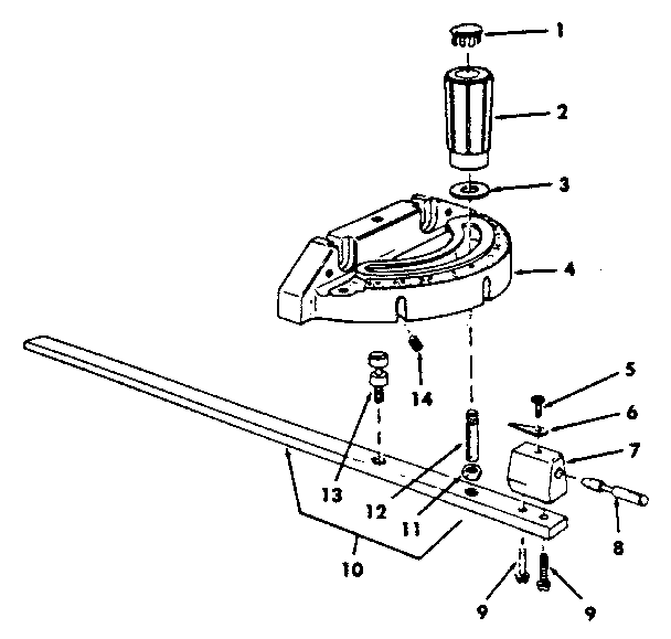 Craftsman 113298842 figure 4  + 9-29929 miter gauge assembly diagram