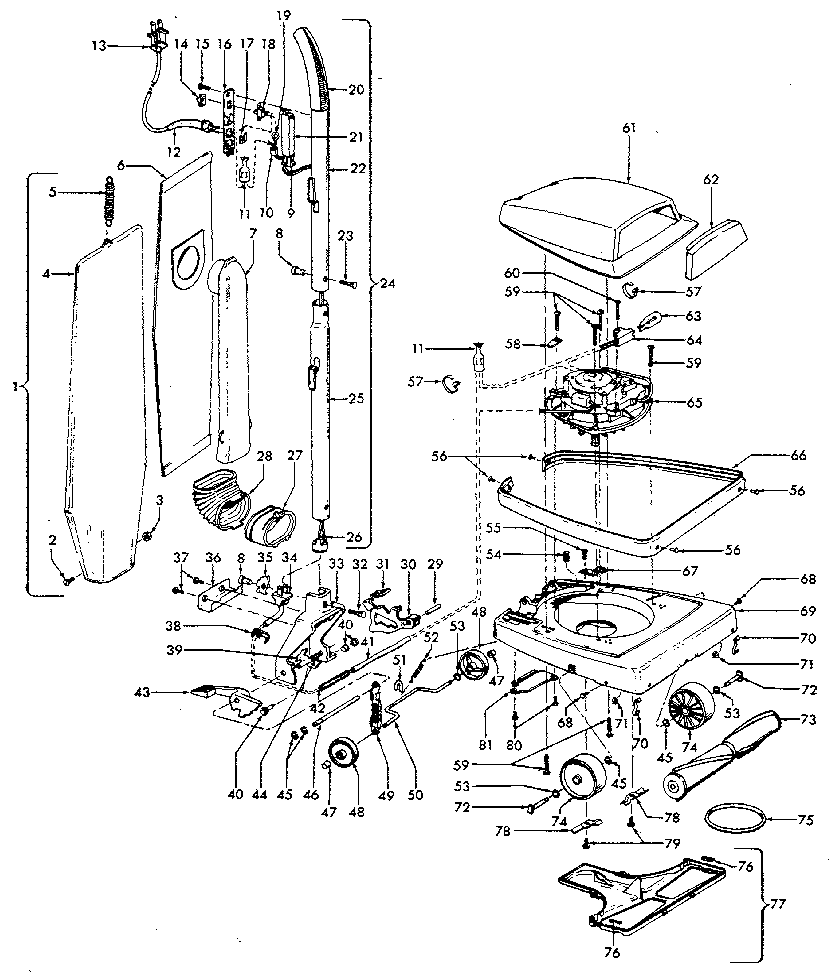 Hoover U4725 convertible diagram