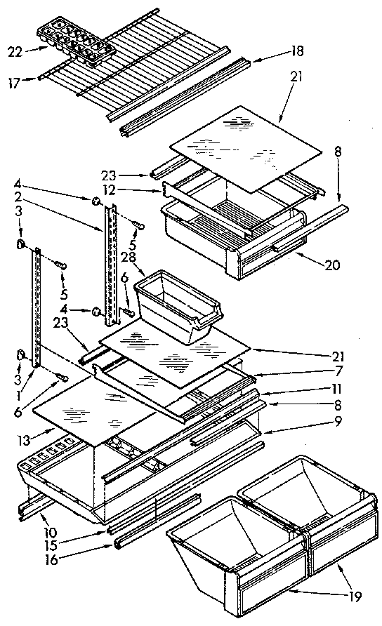 Kenmore 1069610681 shelf diagram