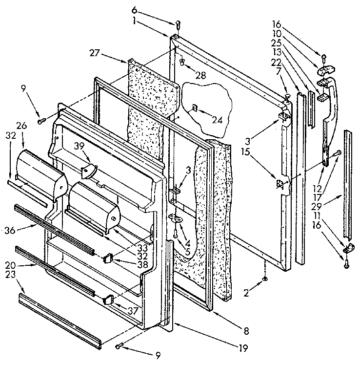 Kenmore 1069610681 refrigerator door diagram
