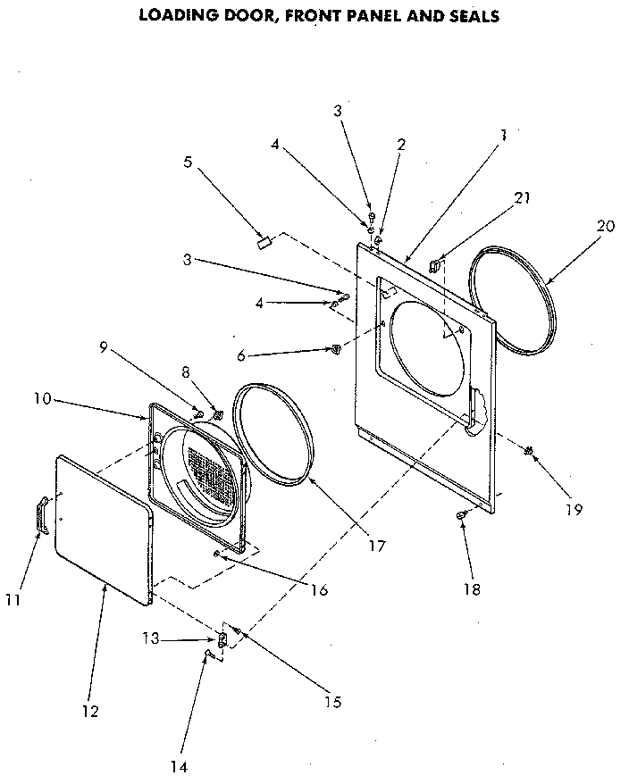 Speed Queen NE6813W43831 loading door and seals diagram